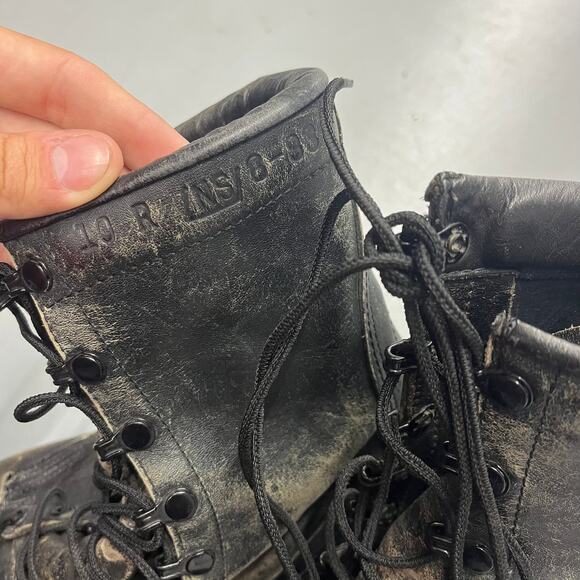 True Vintage Distressed Black Military Combat Boots US Men SZ - Picture 6 of 6